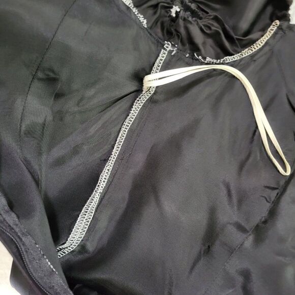 VINTAGE BLACK BEADED COCKTAIL FORMAL DRESS BEST FITS SMALL - Picture 15 of 16